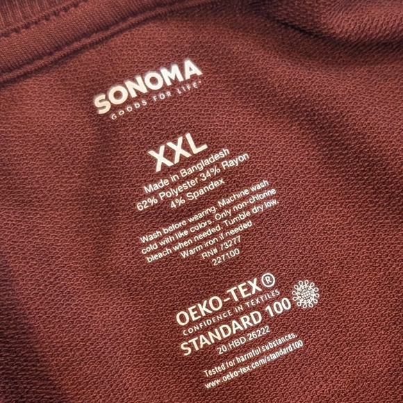 Women's Plus XXL Tunic Sweatshirt Rust/Brown - Picture 3 of 9